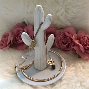 White Cactus Jewelry Holder